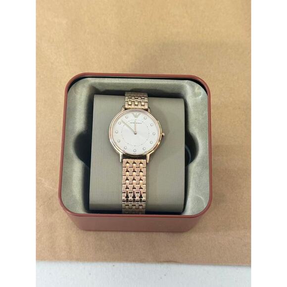 Emporio Armani Kappa AR11062 Ladies Watch With Rose Gold Dial - Picture 1 of 5